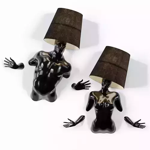 Hommer human lampshade Wall lamp Collection Pose01 3D model