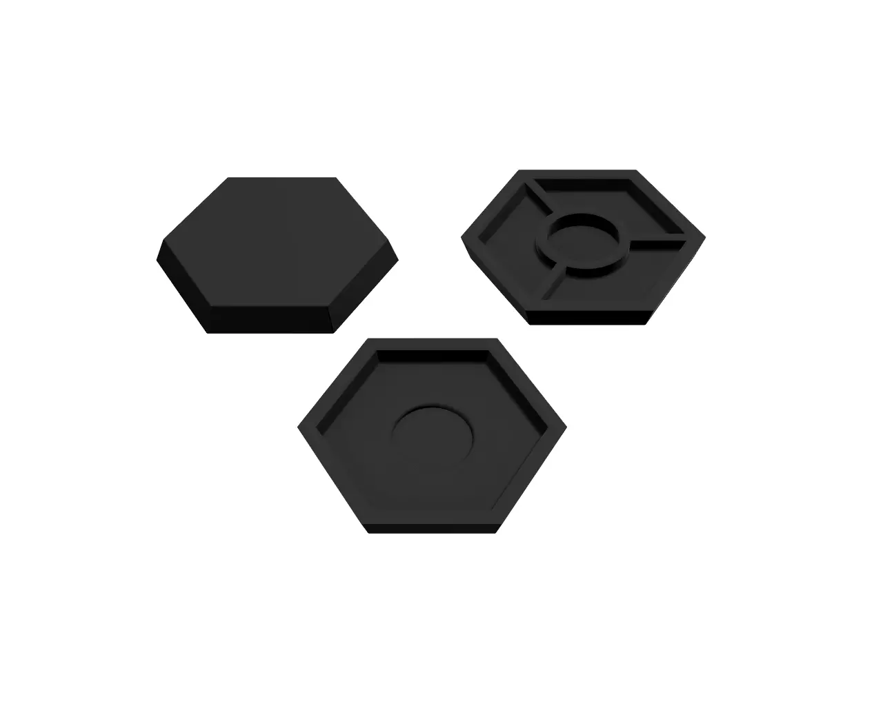 Hex Base 30mm with magnet 3D print model