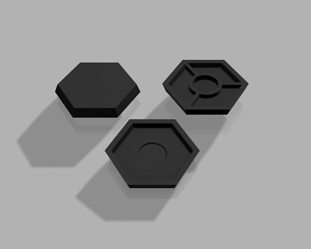 Hex Base 30mm with magnet 3D print model