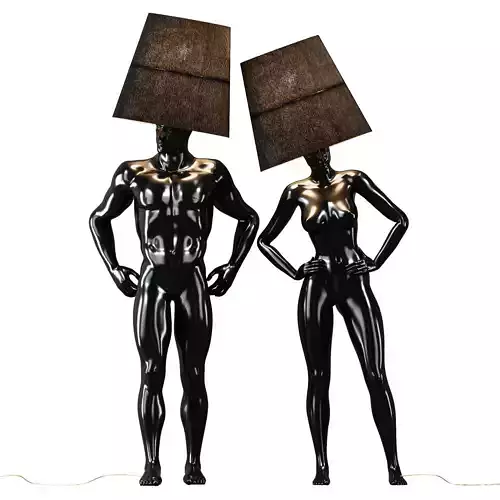 Hommer human lampshade Floor lamp Collection Pose08 3D model