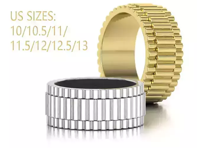 Watch Band Mens Wedding Band Ring 3dmodel 10mm Wide