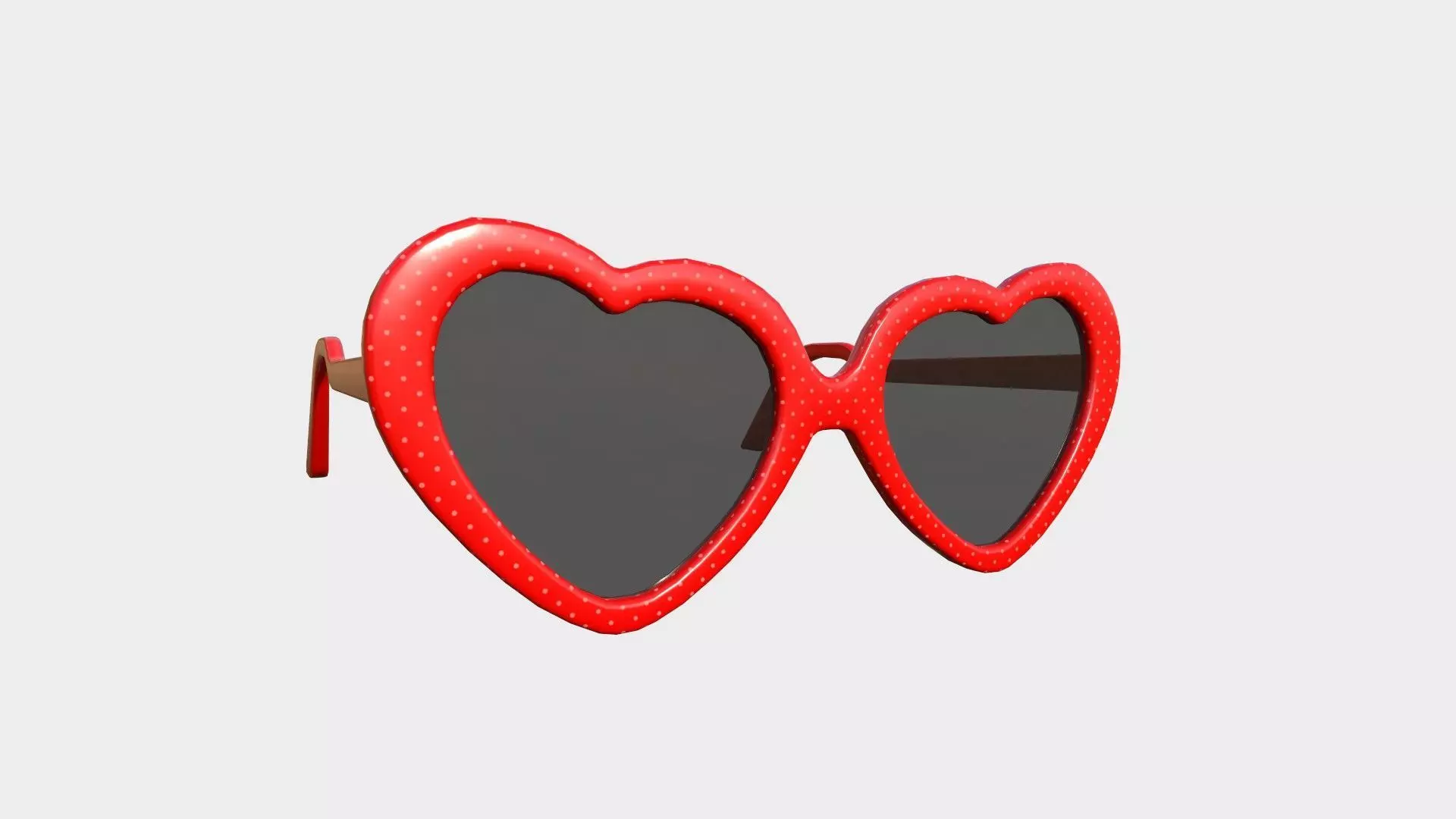 Sunglass Heart C01 Red Vintage - Character Design Fashion Low-poly 3D model
