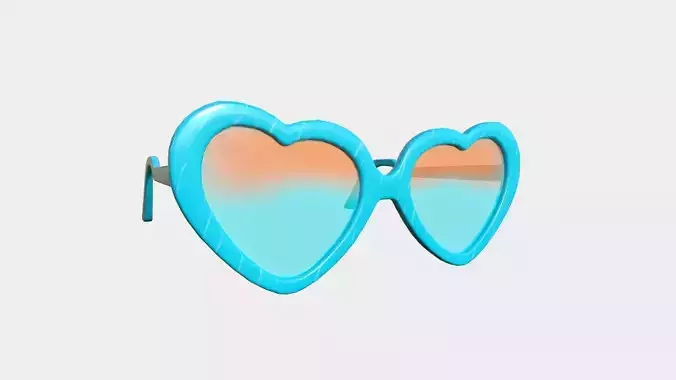 Sunglass Heart C02 Blue - Character Design Fashion Low-poly 3D model