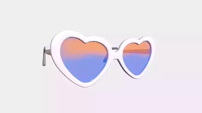Sunglass Heart C03 Light Purple - Character Design Fashion Low-poly 3D model