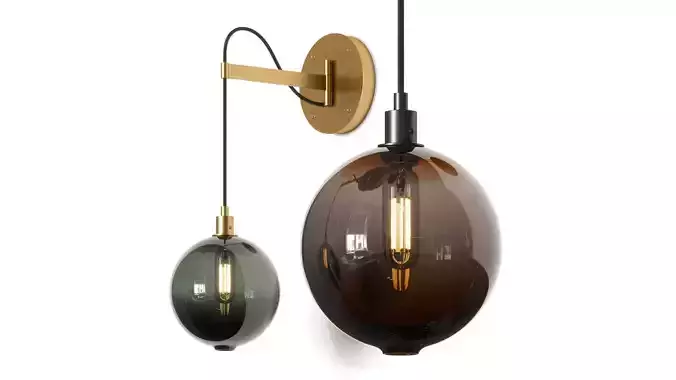 Sklo Drape Arm 1 Wall Lamp