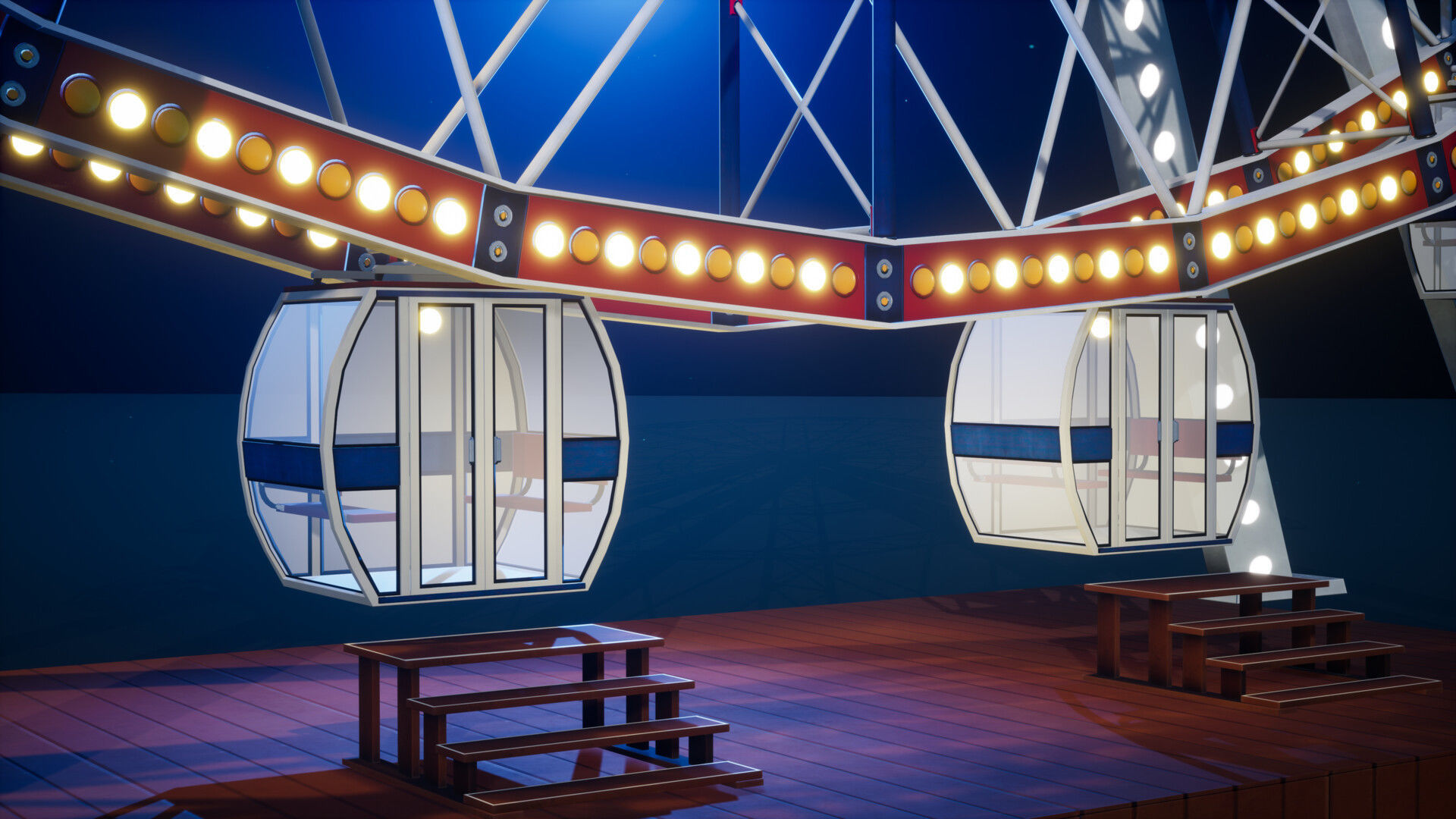 Ferris Wheel Cart Low-poly 3D model_2