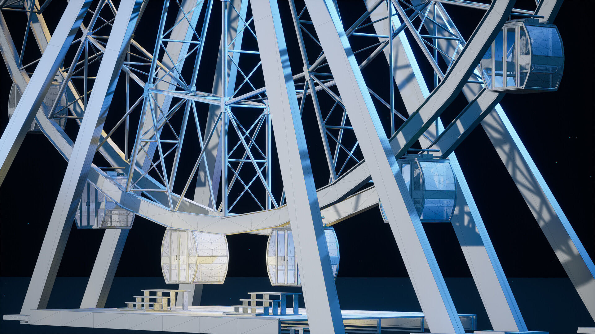 Ferris Wheel Cart Low-poly 3D model_3
