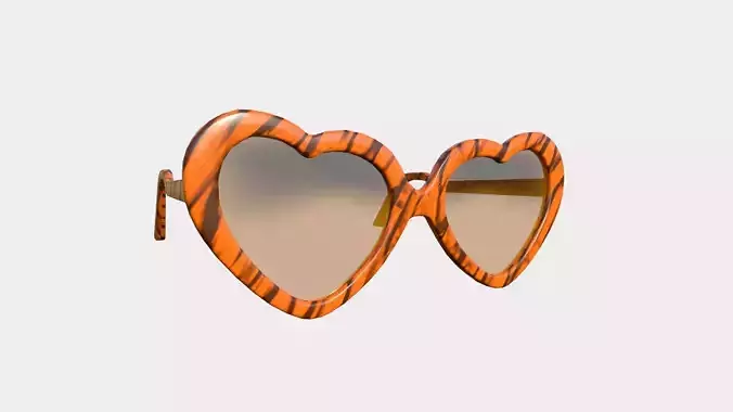Sunglass Heart C05 Tiger - Character Design Fashion Low-poly 3D model