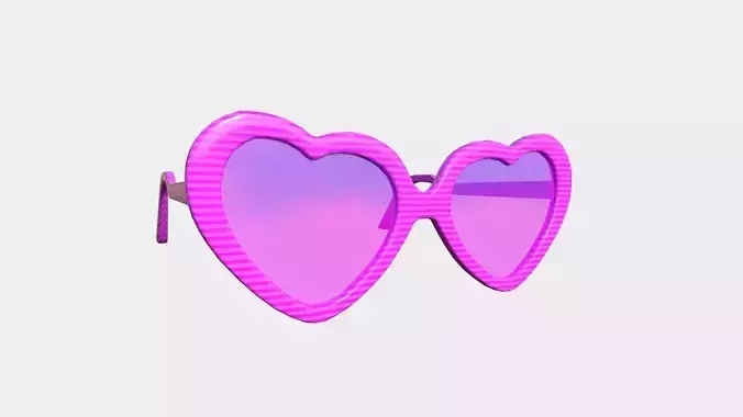 Sunglass Heart C08 Pink - Character Design Fashion Low-poly 3D model