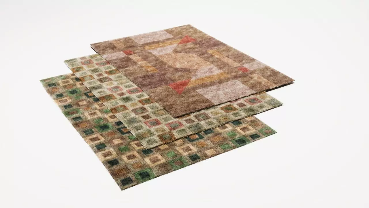 CARPET WOOL INTERIOR MODEL  Low-poly 3D model_0