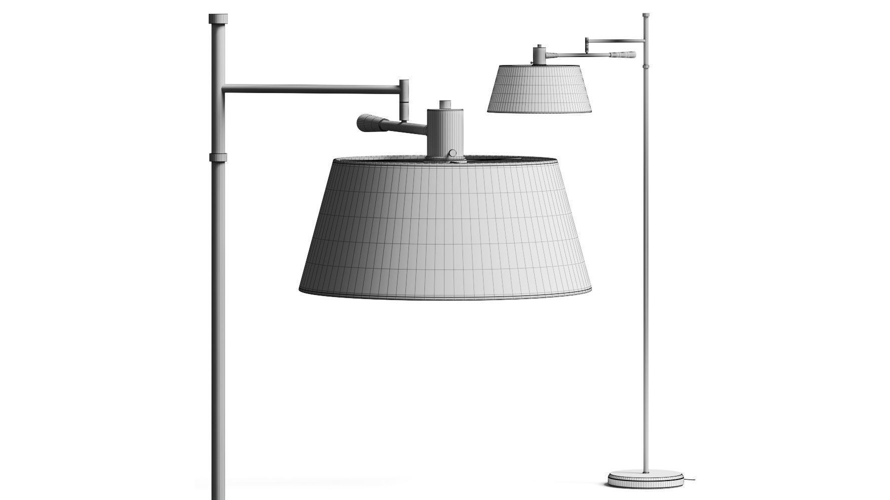 Pottery Barn Dahlia Metal Articulating Sectional Floor Lamp 3D model_2