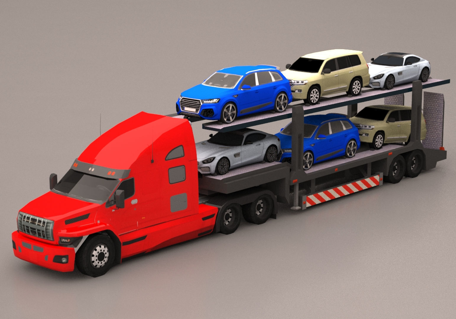 Truck Pack Low-poly 3D model_1