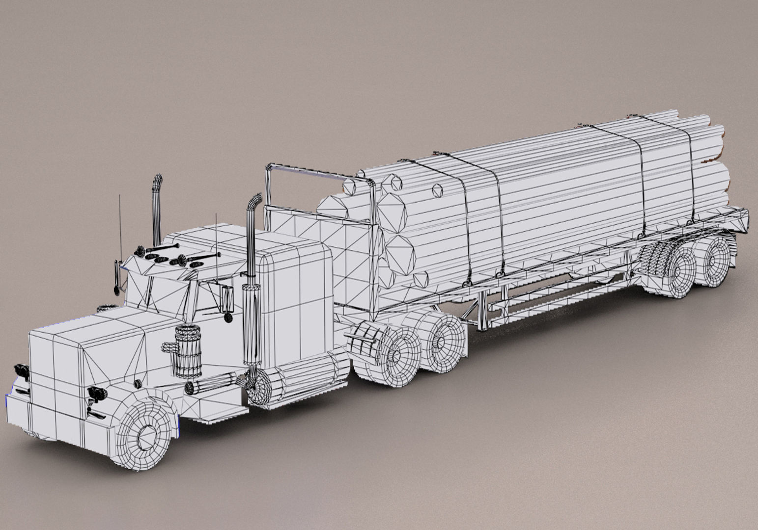 Truck Pack Low-poly 3D model_12
