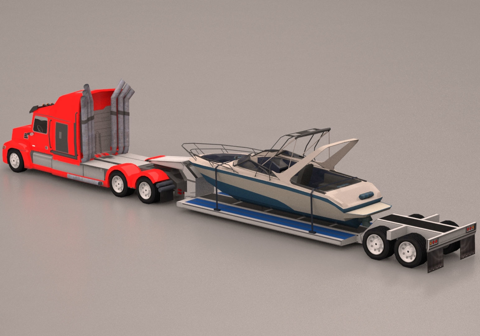 Truck Pack Low-poly 3D model_14