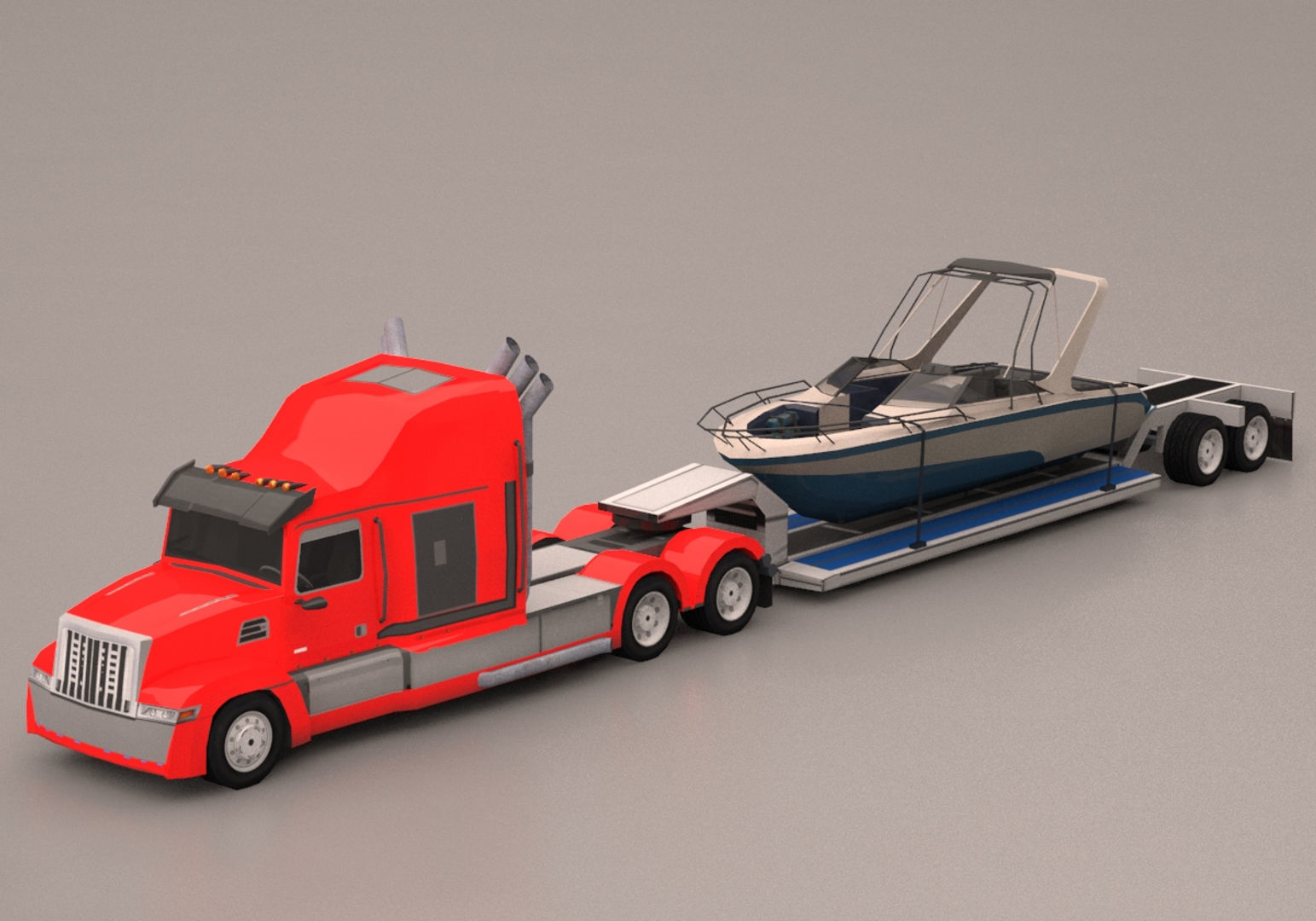 Truck Pack Low-poly 3D model_13