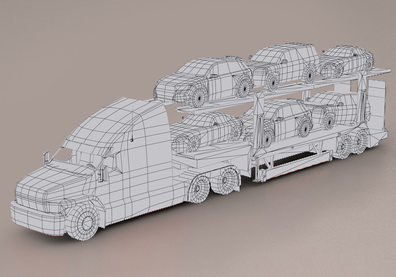 Truck Pack Low-poly 3D model_4