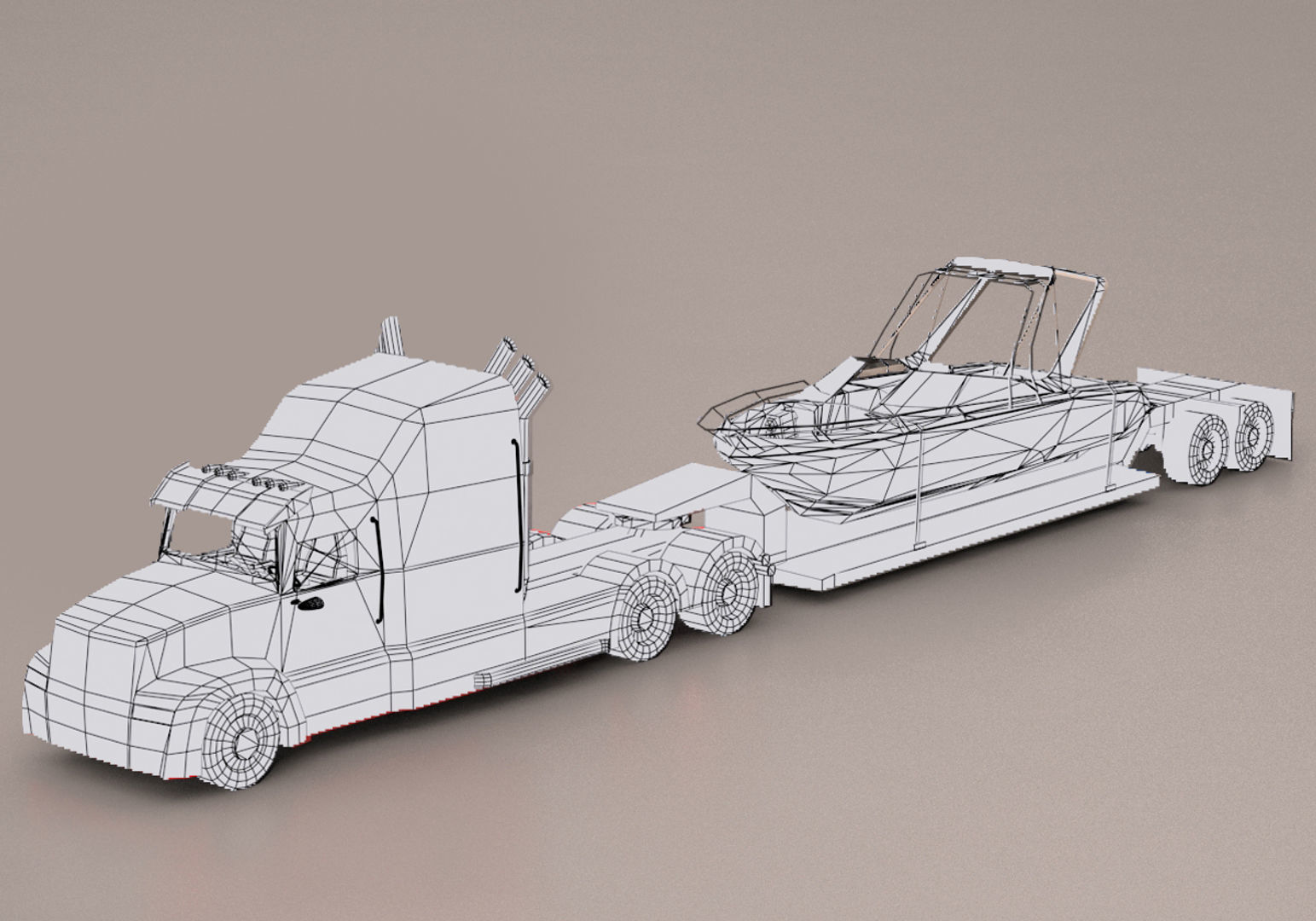 Truck Pack Low-poly 3D model_16