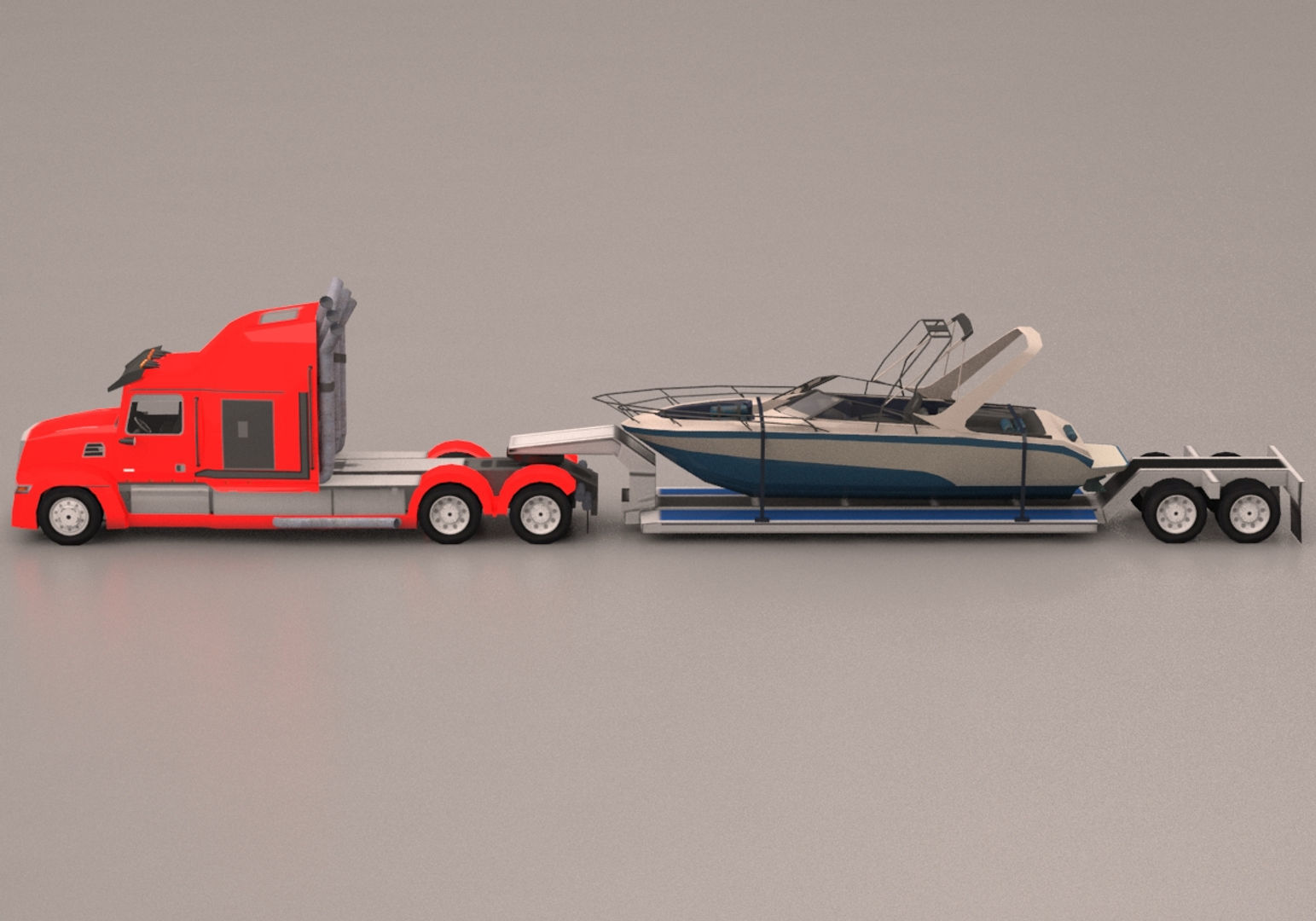 Truck Pack Low-poly 3D model_15