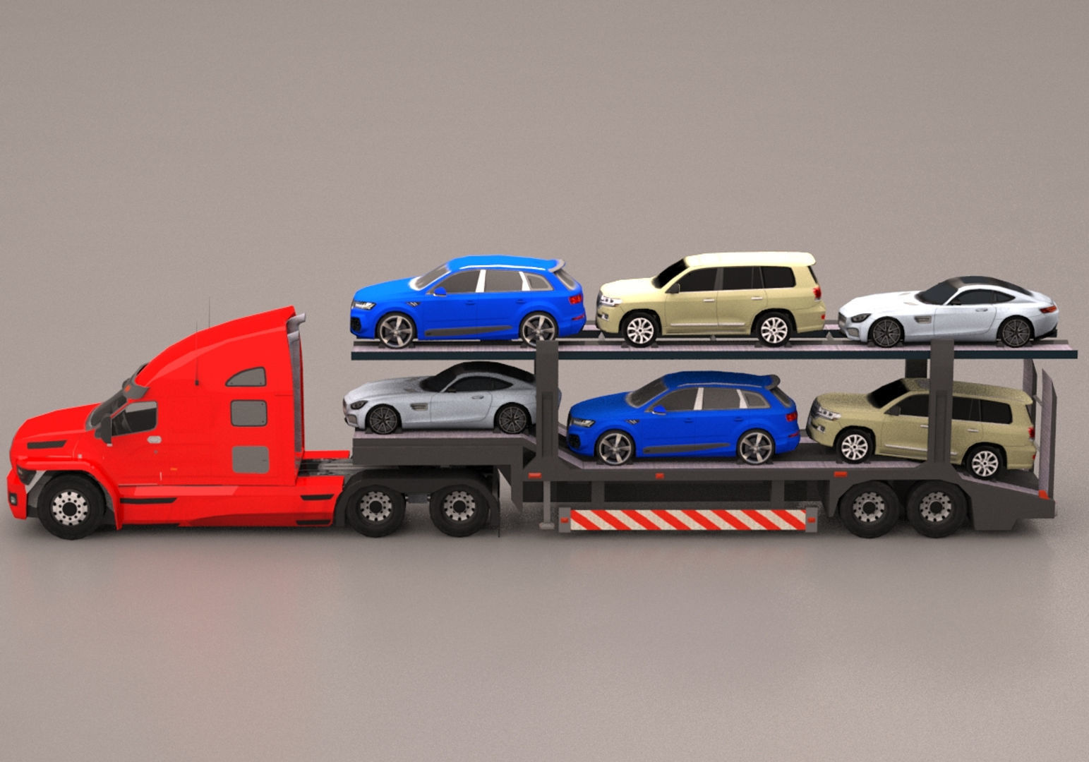 Truck Pack Low-poly 3D model_3