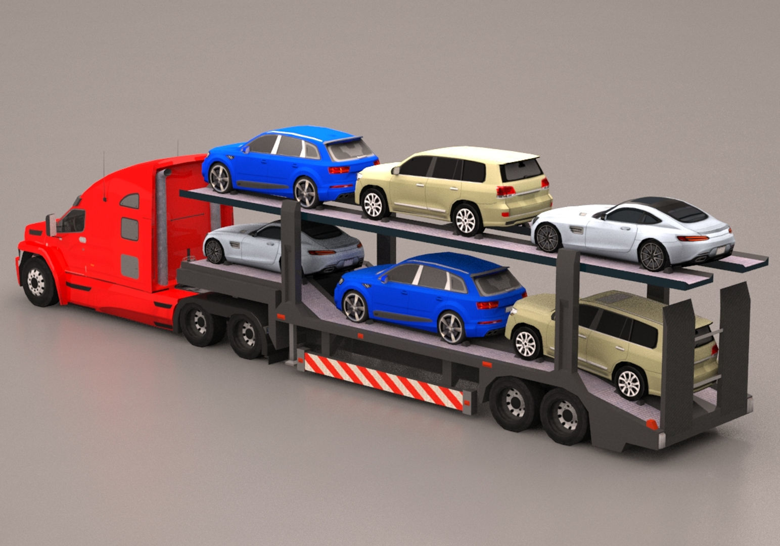 Truck Pack Low-poly 3D model_2