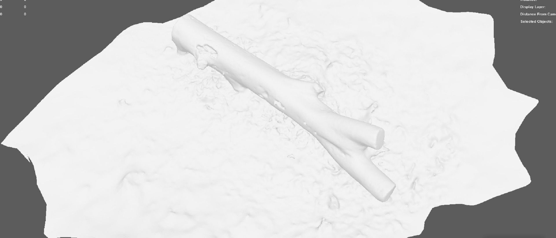 A beautiful tree log surrounded by dried leaves 3D model_7