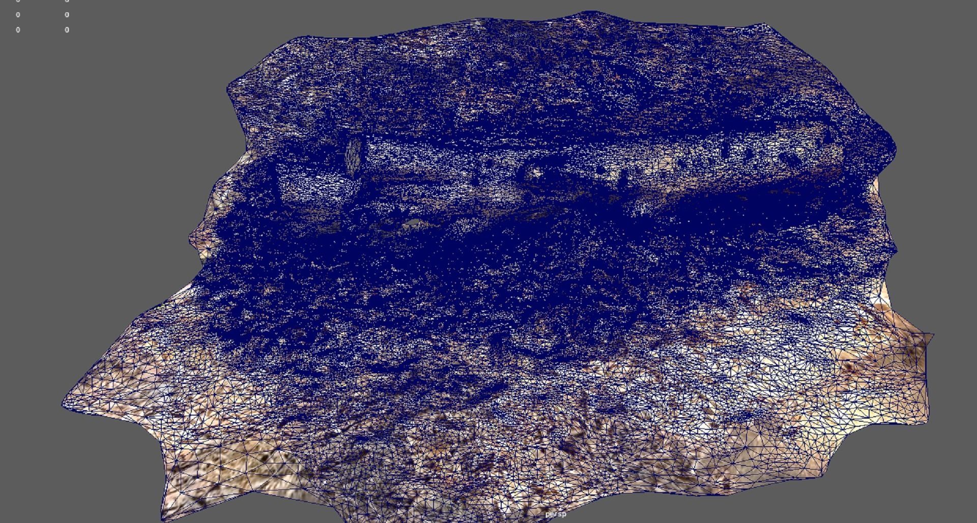 A beautiful tree log surrounded by dried leaves 3D model_8