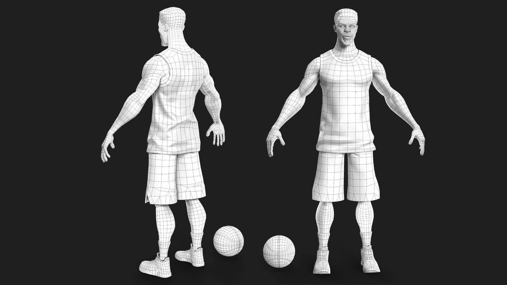 Stylized rigged basketball player Low-poly 3D model_8
