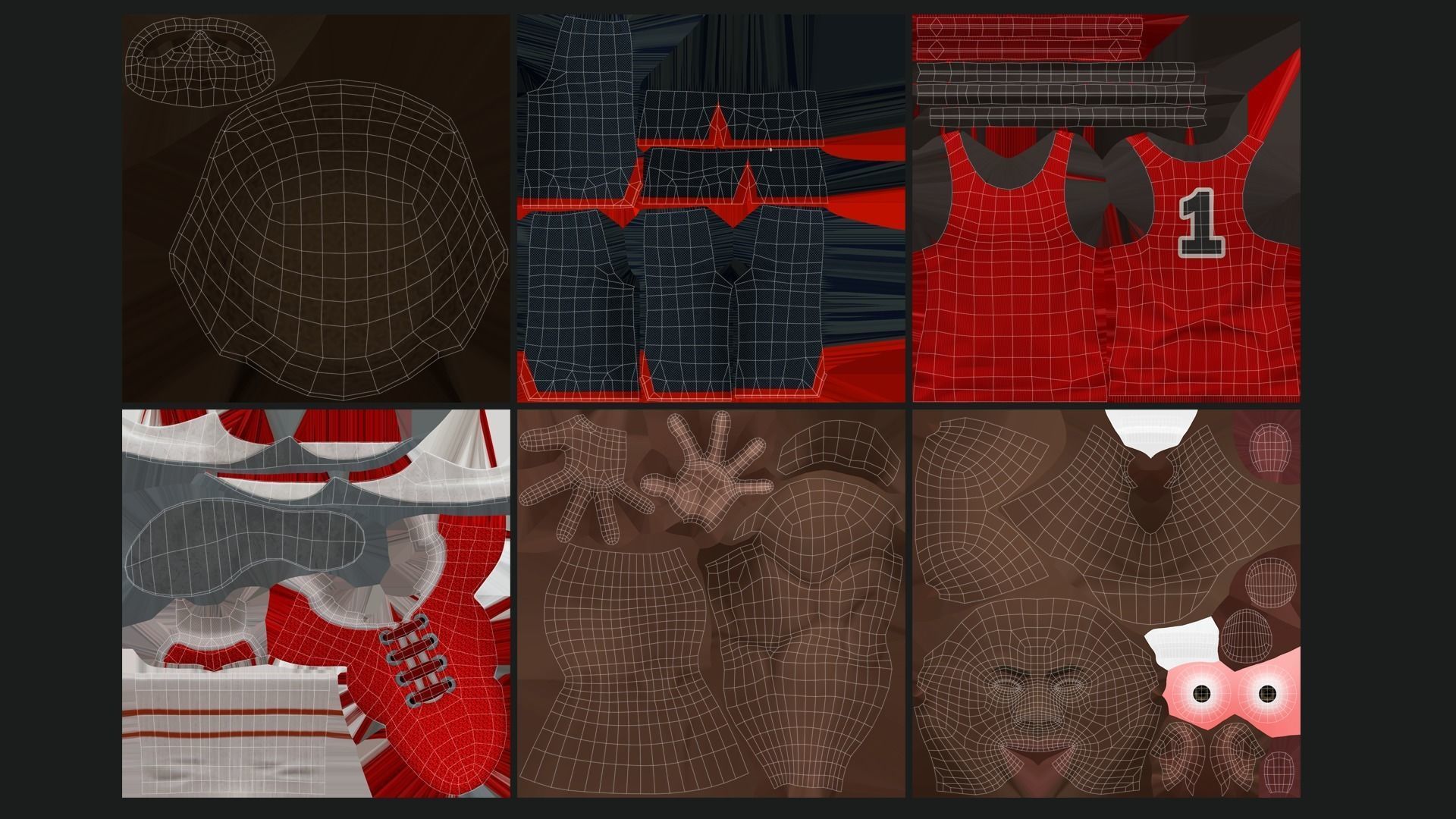Stylized rigged basketball player Low-poly 3D model_7