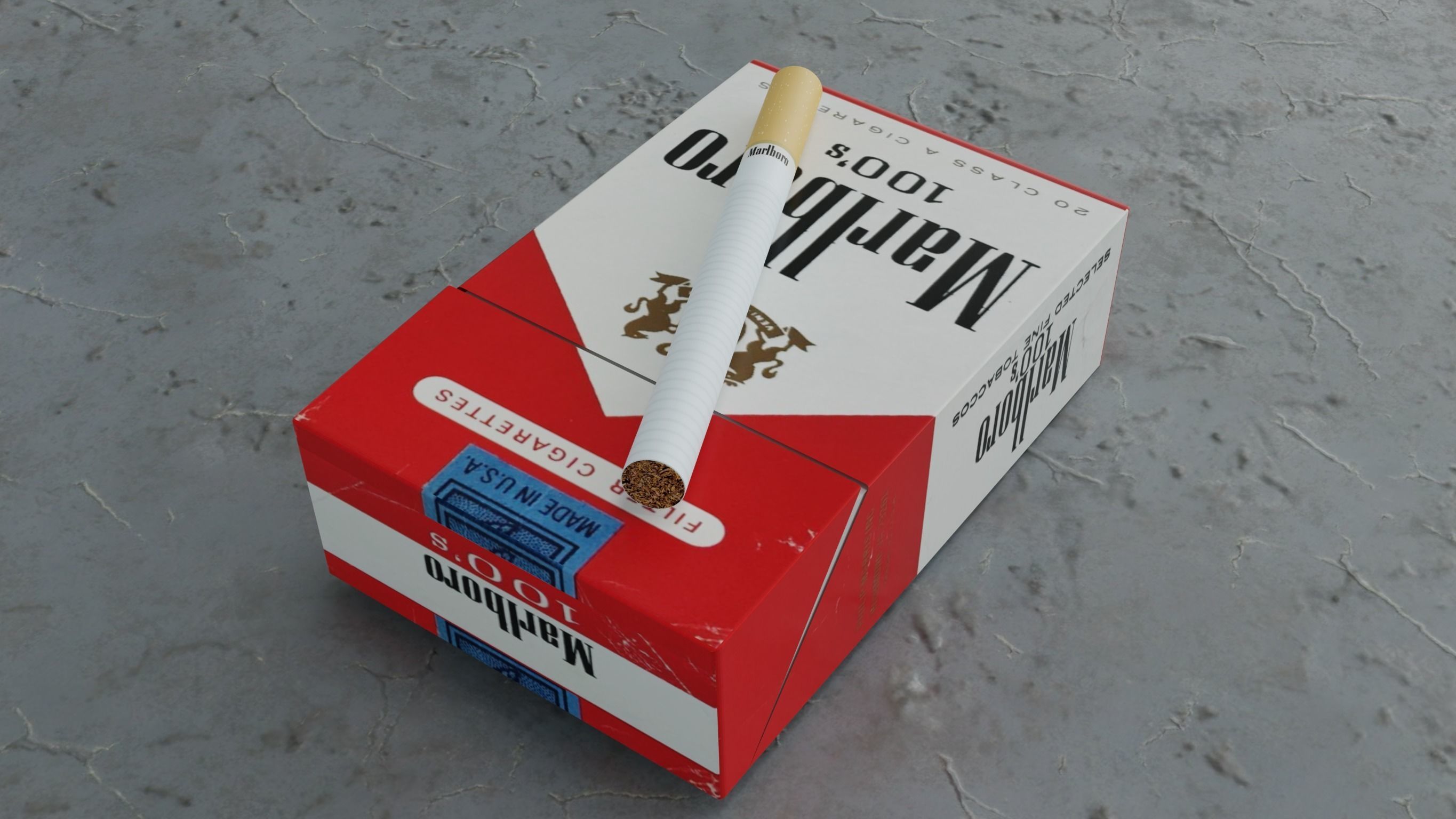 classic cigarette red Marlboro Red Classic 3D model