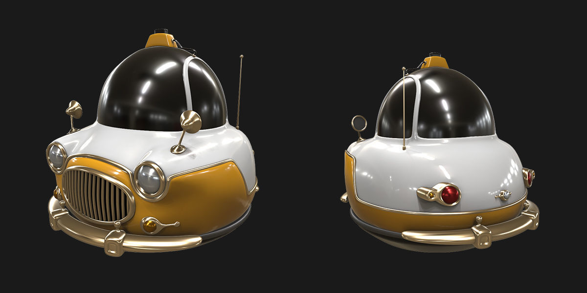 Stylized car 3d model Low-poly 3D model_4