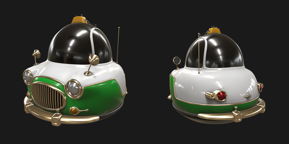 Stylized car 3d model Low-poly 3D model_6