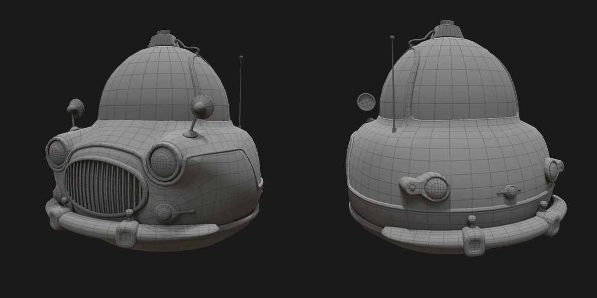 Stylized car 3d model Low-poly 3D model_7