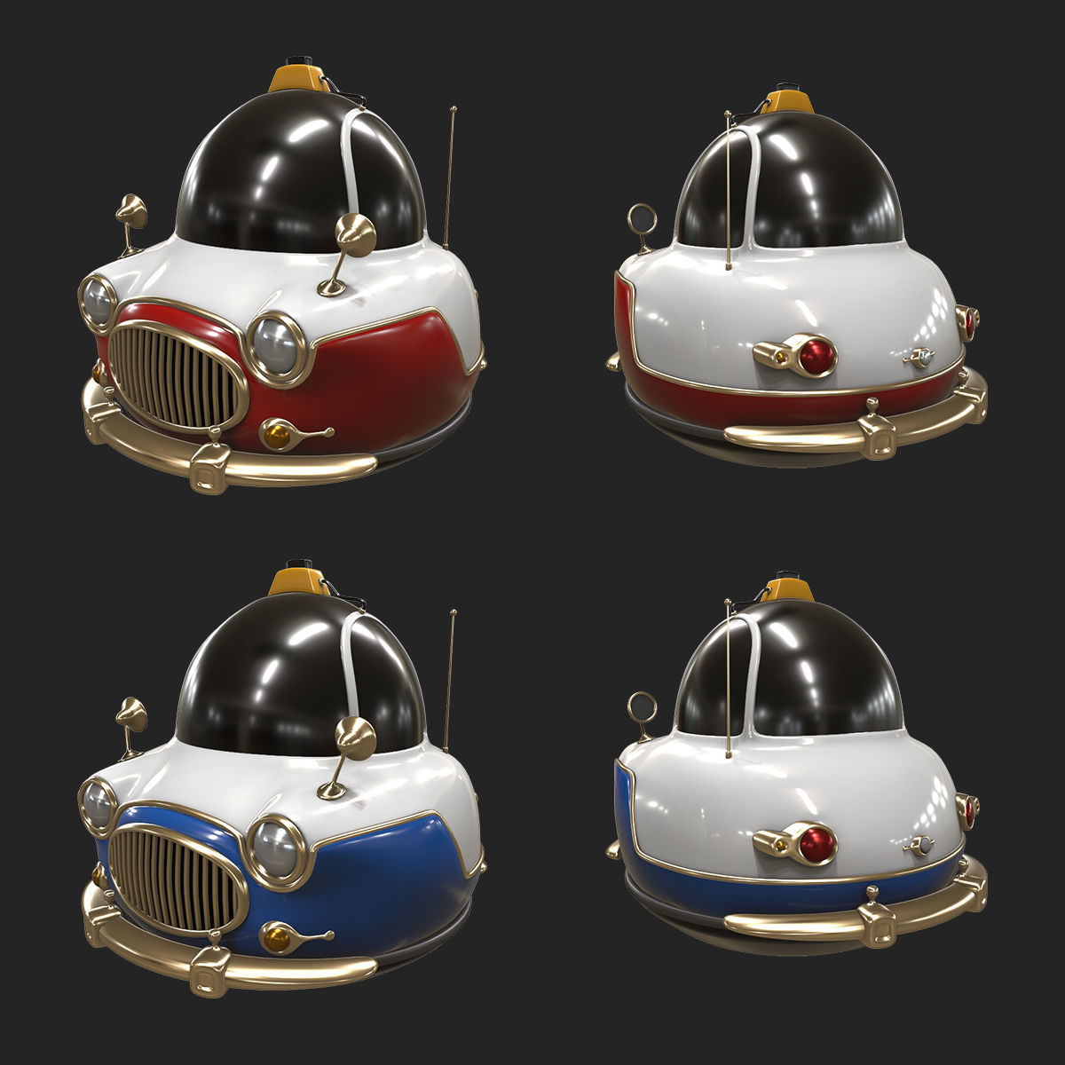 Stylized car 3d model Low-poly 3D model_2