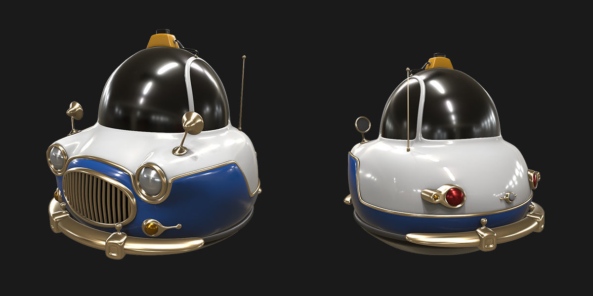 Stylized car 3d model Low-poly 3D model_5