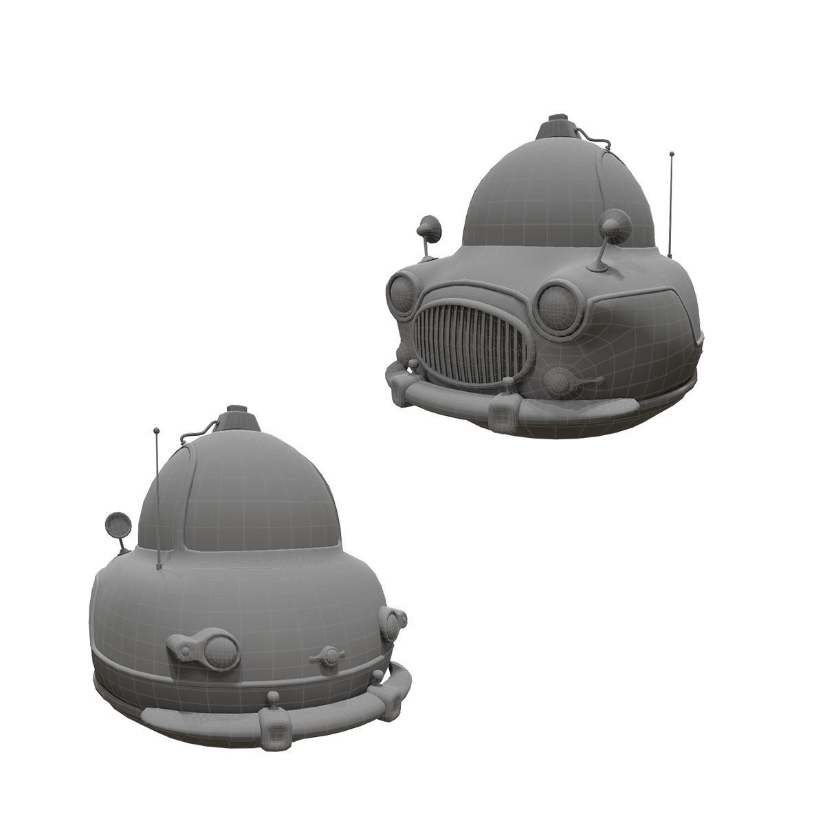 Stylized car 3d model Low-poly 3D model_8