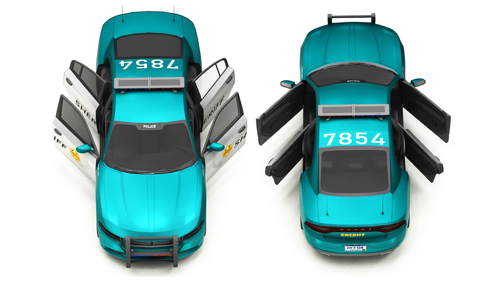 Police-Car police car Free low-poly 3D model_4