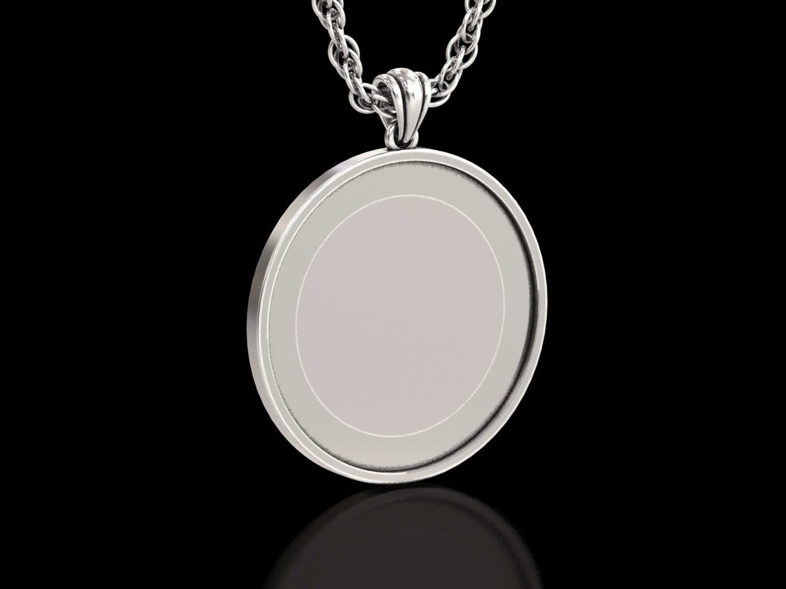 The Pisces Zodiac Sign Fishes Medallion Pendant v5 3D print model_16