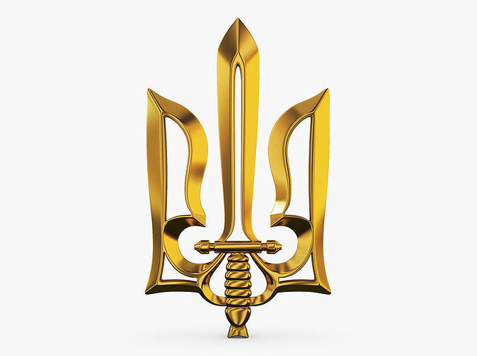 Stylized Ukrainian Tryzub M 1 3D model