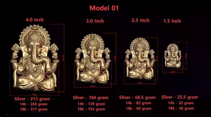 Ganesh Ji Model 01 Light Weight  Models in All Sizes 
