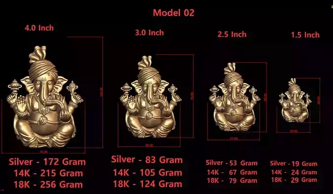 Ganesh Ji Model 02 Light Weight  Models in All Sizes