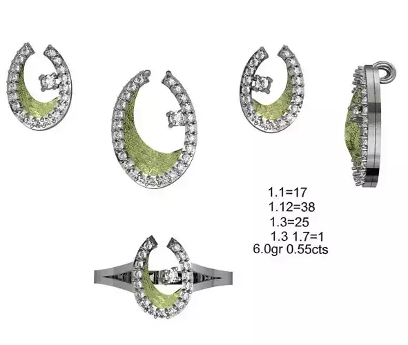 horse shoe diamond pendent 