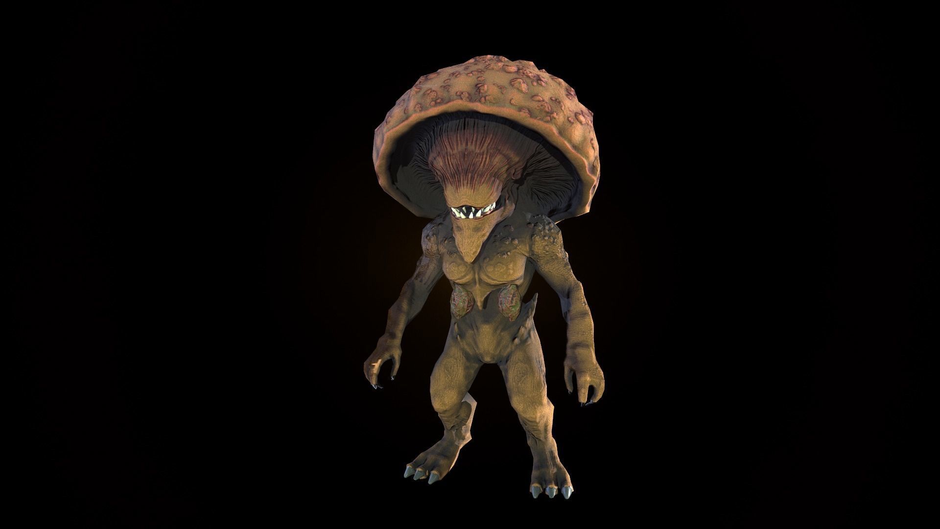 monster mushroom Low-poly 3D model_4