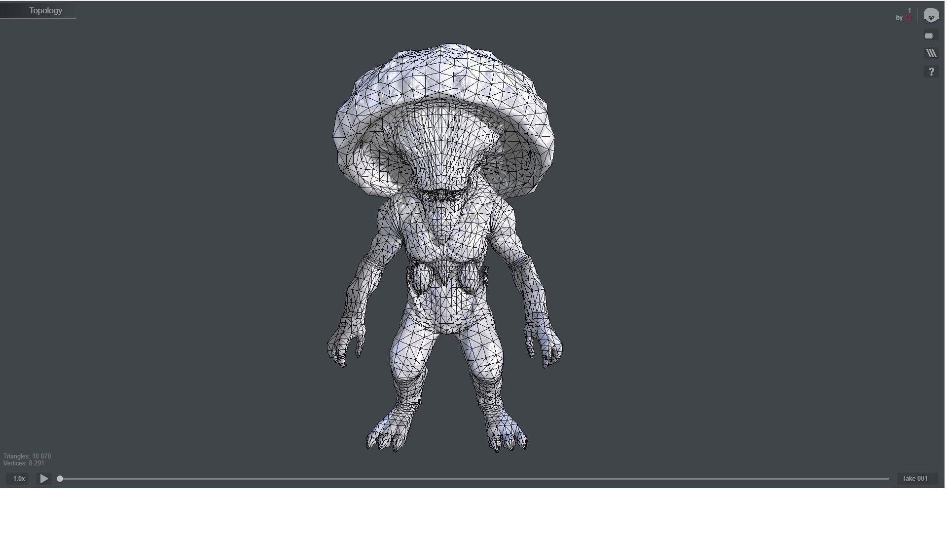 monster mushroom Low-poly 3D model_8