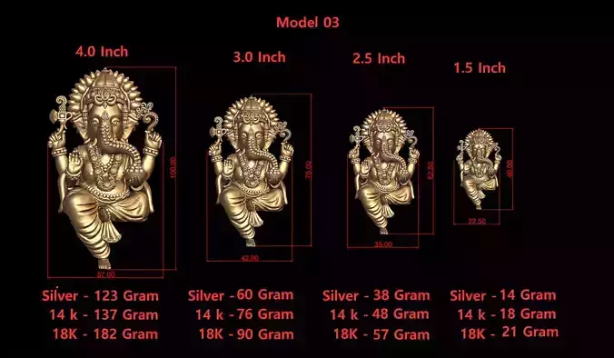 Ganesh Ji Model 03 Light Weight  Models in All Sizes 