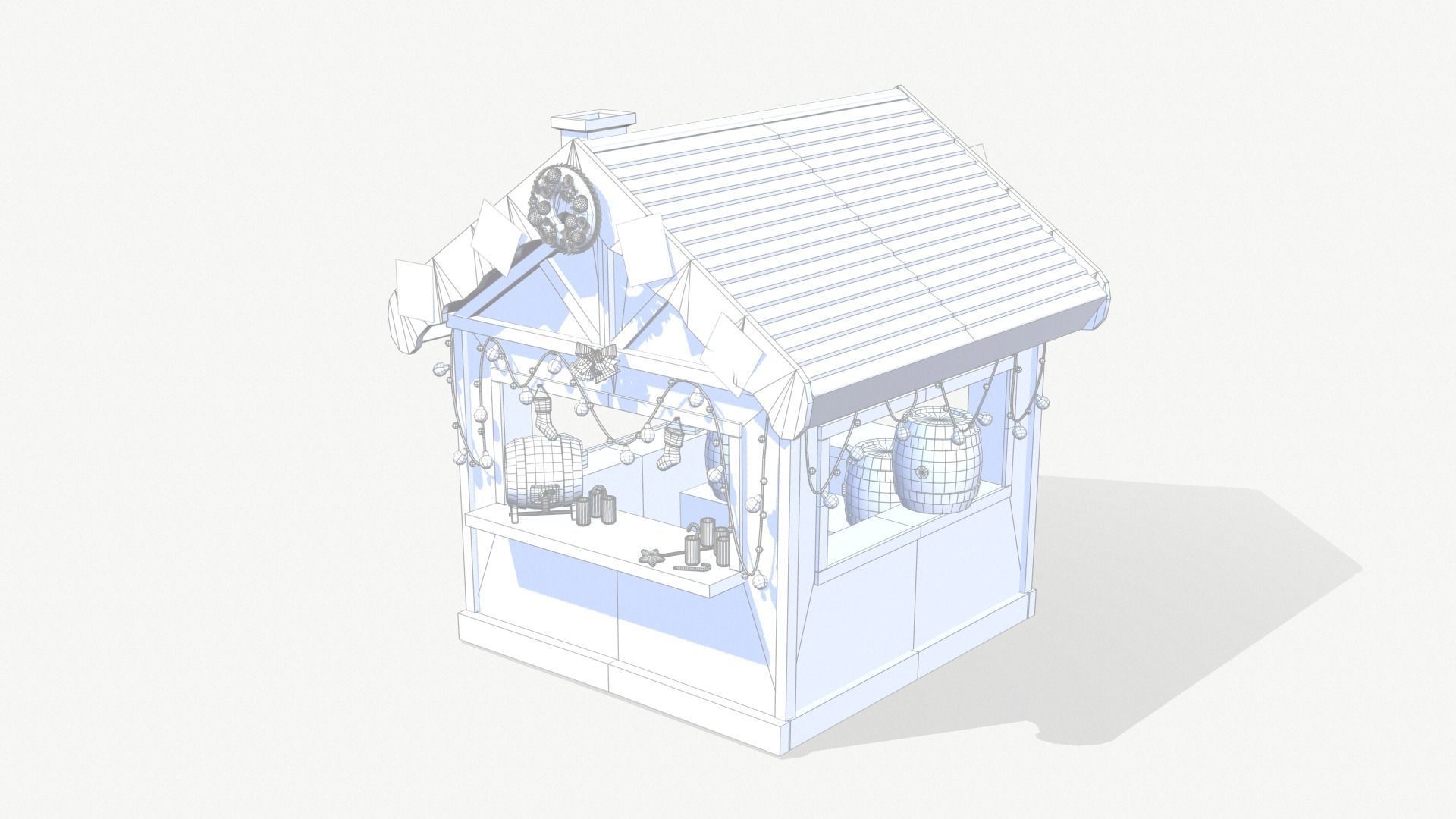 Christmas House Low-poly 3D model_7