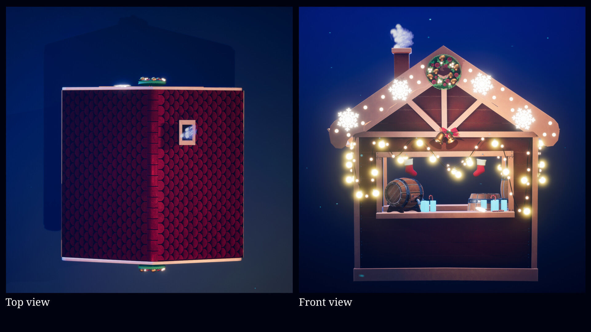 Christmas House Low-poly 3D model_5