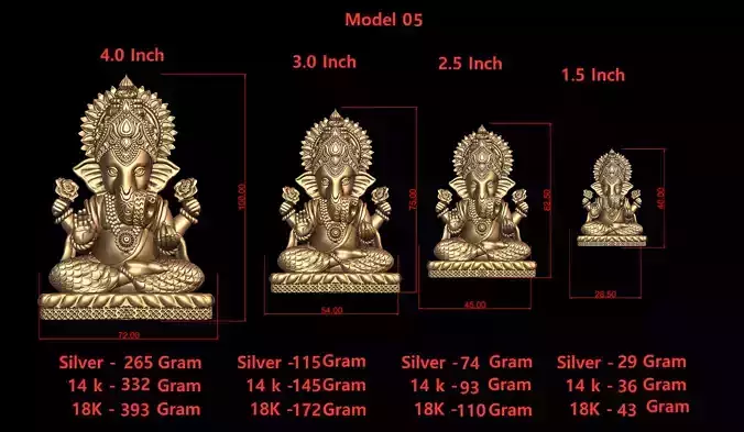 Ganesh Ji Model 05 Light Weight  Models in All Sizes 