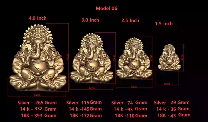 Ganesh Ji Model 06 Light Weight  Models in All Sizes 