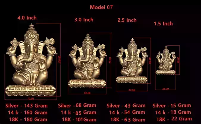 Ganesh Ji Model 07 Light Weight  Models in All Sizes 