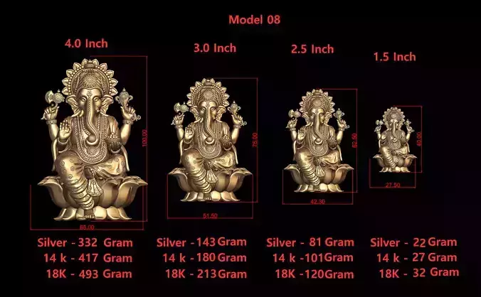 Ganesh Ji Model 08 Light Weight  Models in All Sizes 